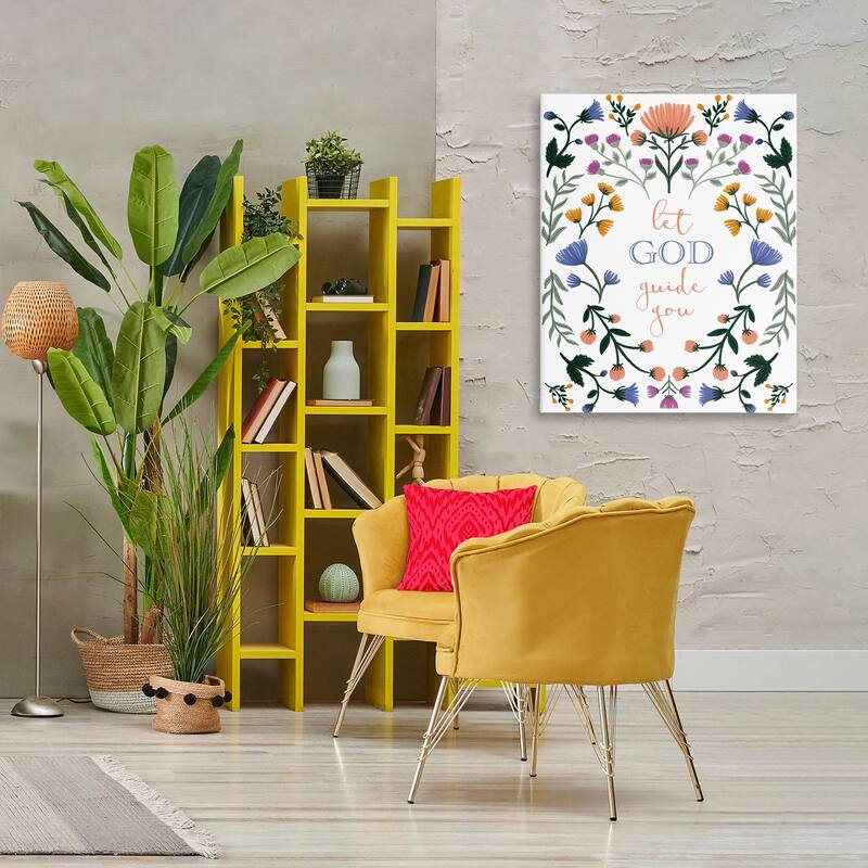 Stupell Floral Let God Guide You Canvas Wall Art Design By Angel Nicole