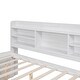 preview thumbnail 44 of 43, Full Size Wooden Captain Bed with Built-in Bookshelves, 3-Storage Drawers, and Trundle, Light Grey, Classic Style Bed Frame