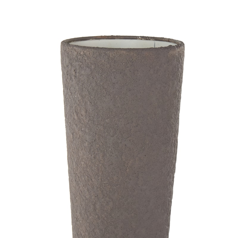 Metal Art Deco Fluted Decorative Vase - Dark Gray - Roche River Decor