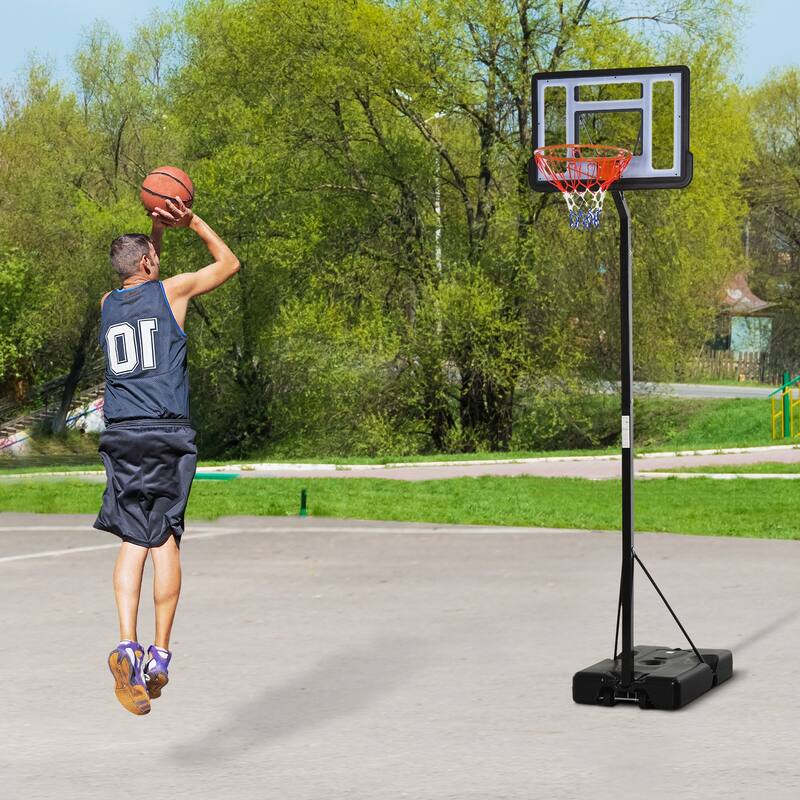 Soozier 8'-10' Kids & Adults Portable Basketball Hoop Outdoor Sports Equipment