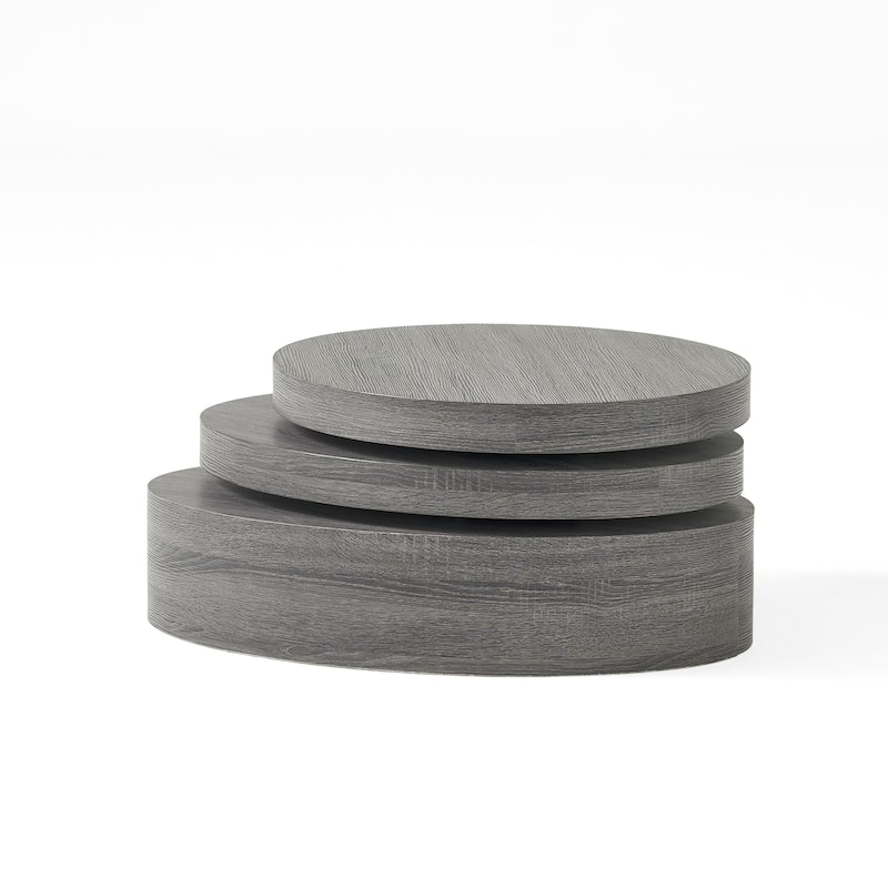 Carson Oval Mod Rotating Wood Coffee Table by Christopher Knight Home