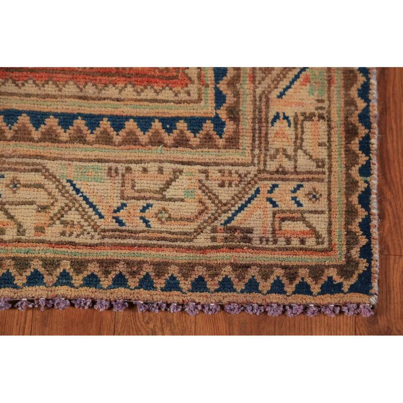 Hand Knotted Oriental 100% Wool Carpet Traditional All-Over Oranges & Rust Botemir Runner Rug - 10' 2'' X 3' 7''