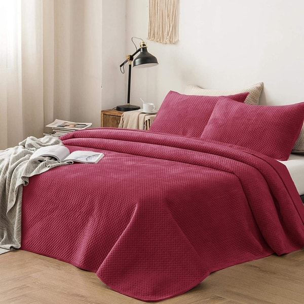 Kasentex Plush Poly Velvet Quilt Set Brushed Microfiber On Sale Overstock 27617443