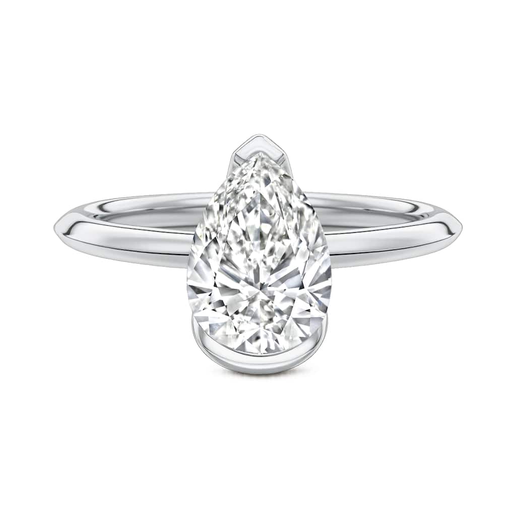 Auriya 14K Pear Lab Grown Diamond Clutch Engagement Ring 1.00 - 5.00ct. tw. (F-G, VS) - White