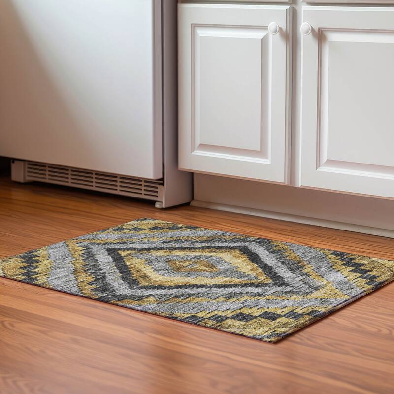 Premium Washable Super Soft Moroccan Mayfield Rug - Gold - 1'8" x 2'6"