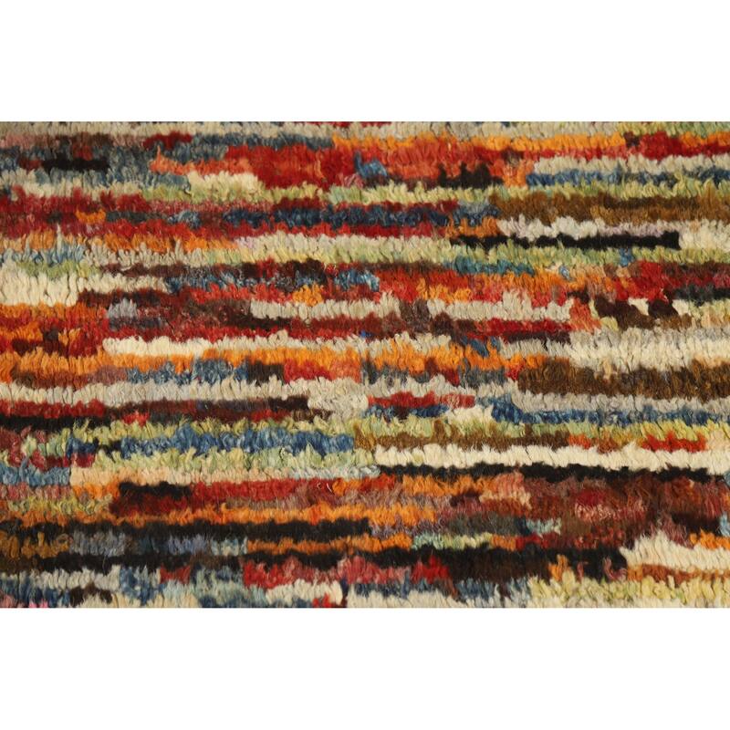 Multicolor Abstract Moroccan Oriental Area Rug Handmade Wool Carpet - 5'9" x 7'9"