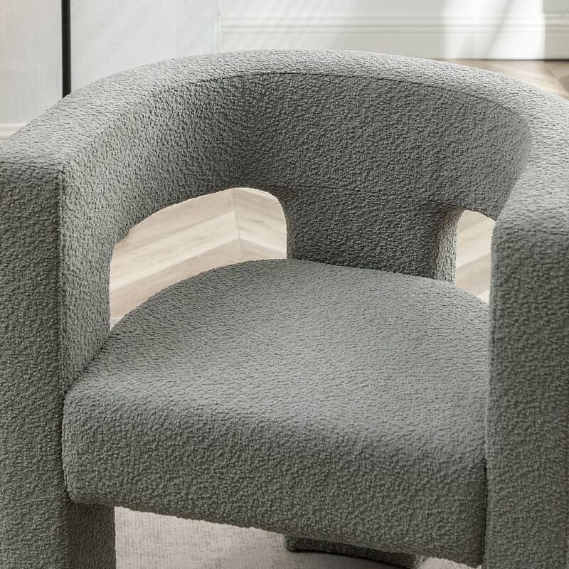 KINWELL 28" Wide Boucle Upholstered Square Armchair (Set of 2)