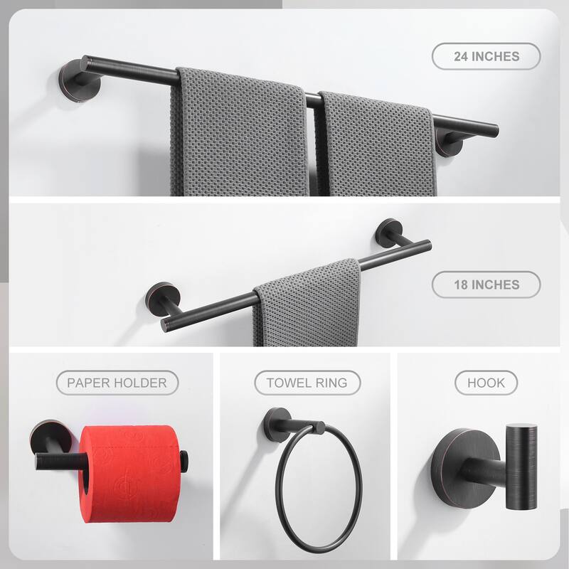 WOWOW 6-Piece Bath Hardware Set with Mounting Hardware