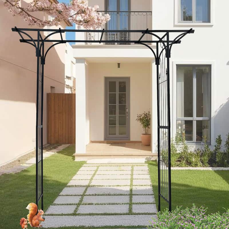 Metal Garden Arch Garden Arbor Trellis for Climbing Plants