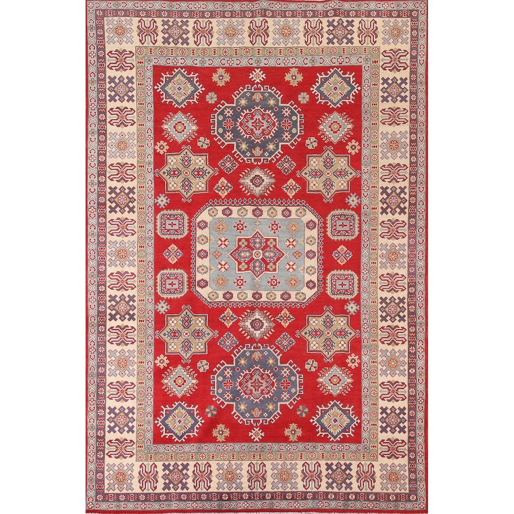 Traditional Red Kazak Oriental Area Rug Handmade Wool Carpet - 6'7"x 9'8"