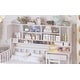 preview thumbnail 53 of 52, 3 Color Multifunctional Wood Platform Bed with Bookshelf and Built-in Desk and Matching Chair