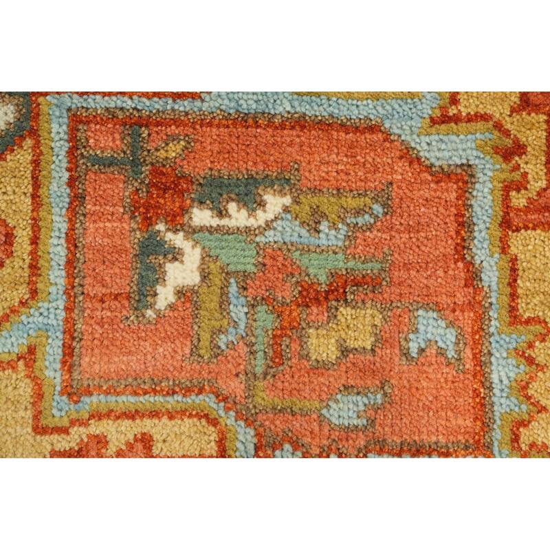 Hand Knotted Oriental 100% Wool Carpet Transitional Medallion Beige & Ivories Oushak Area Rug - 11' 9'' X 9' 0''