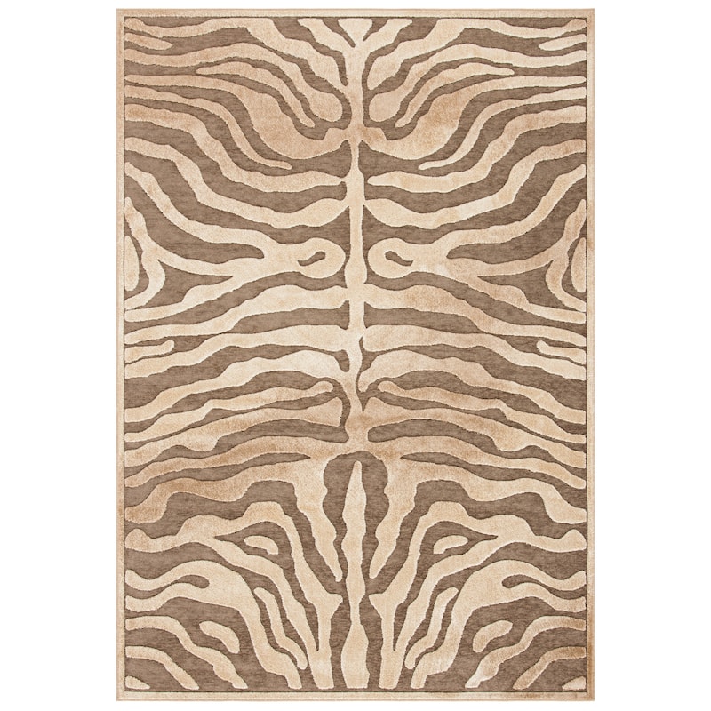 SAFAVIEH Paradise Lisette Modern Viscose Rug - 4' x 5'7" - Brown/Creme