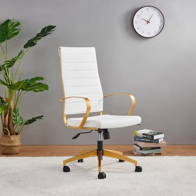 CAROCC Ribbed Computer Office Chair Adjustable Swivel High Back Desk Chair