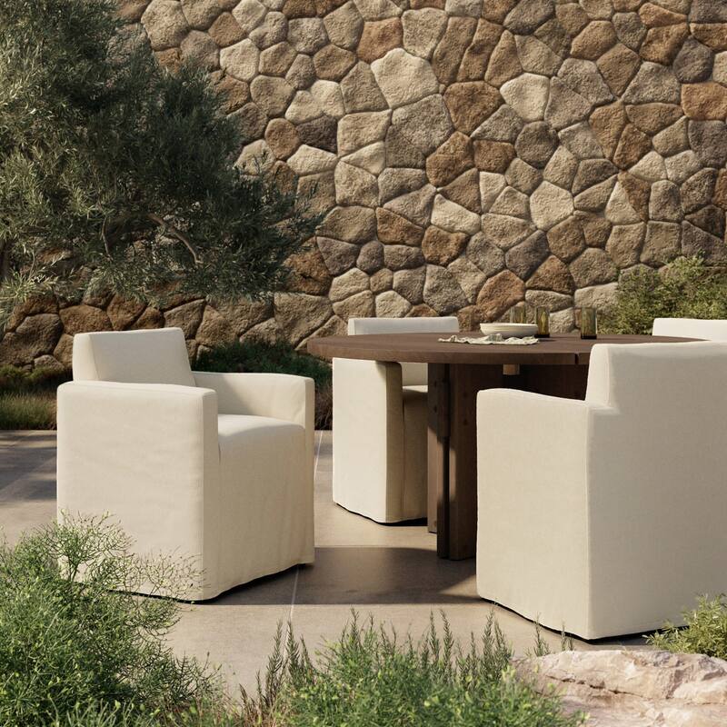 Melia Outdoor Slipcover Dining Chair-Bombay Flax