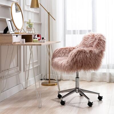 Chrome Base adjustable Office Chair, Makeup vanity Chair
