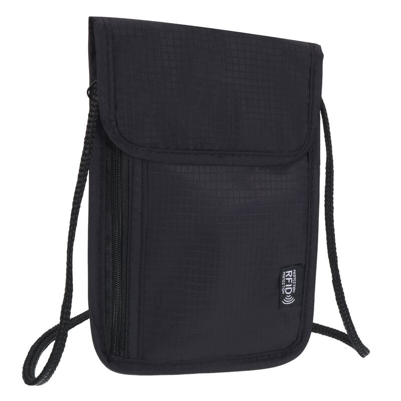 Neck Wallet Travel Pouch, RFID Blocking Travel Document Organizer
