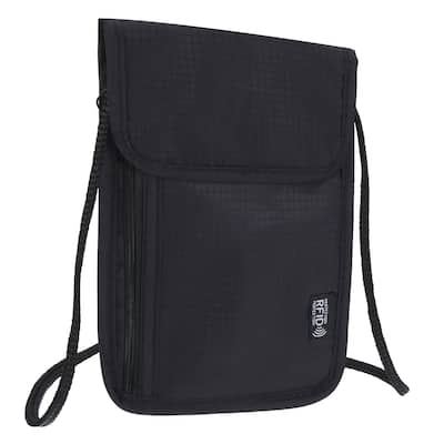 Neck Wallet Travel Pouch, RFID Blocking Travel Document Organizer