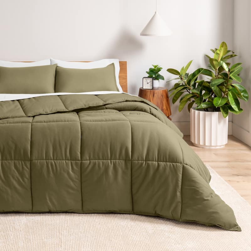 Bare Home Hypoallergenic Down Alternative Comforter Set - King - Cal King - Olive