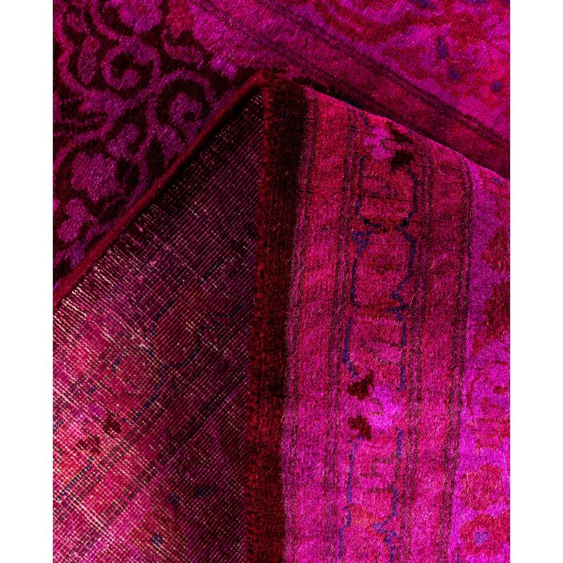 Overdyed One-of-a-Kind Hand-Knotted Area Rug - Pink - 2' 7" x 13' 10"