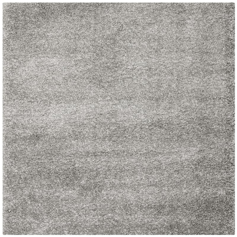 SAFAVIEH Santa Monica Shag Einara 2-inch Thick Area Rug - 6'7" Square - Silver - Square