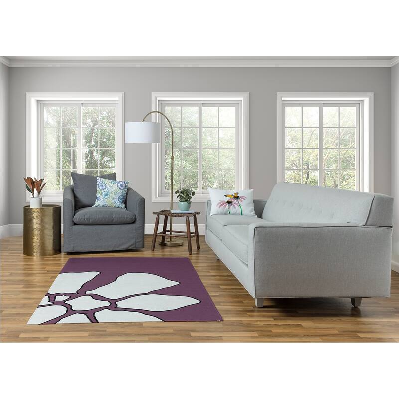Petal Lines Spring Chenille Rug