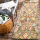 SAFAVIEH, Handmade Marietje Blossom French Country Wool Area Rug - 2'3" x 10' Runner - Green/Multi