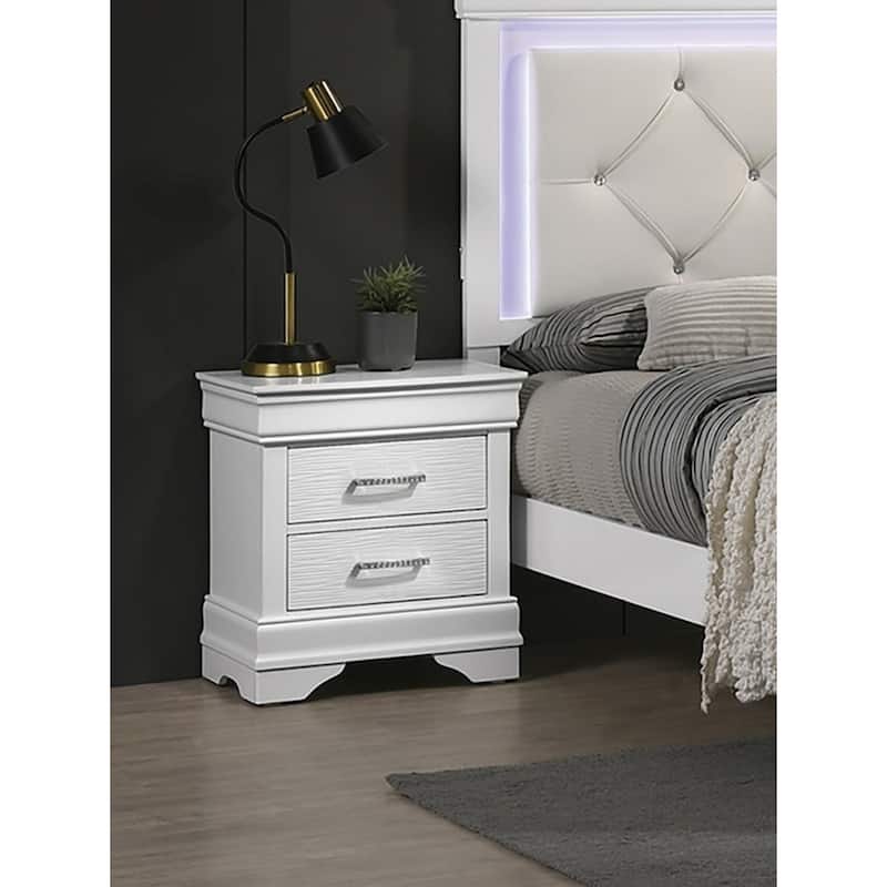 Charming Modern Nightstand with Spacious Drawers for Bedroom Enhancement - White - 2-drawer