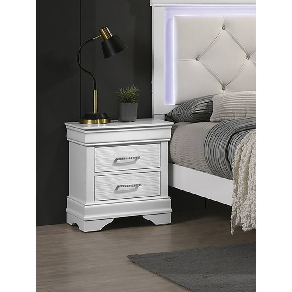 Charming Modern Nightstand with Spacious Drawers for Bedroom Enhancement