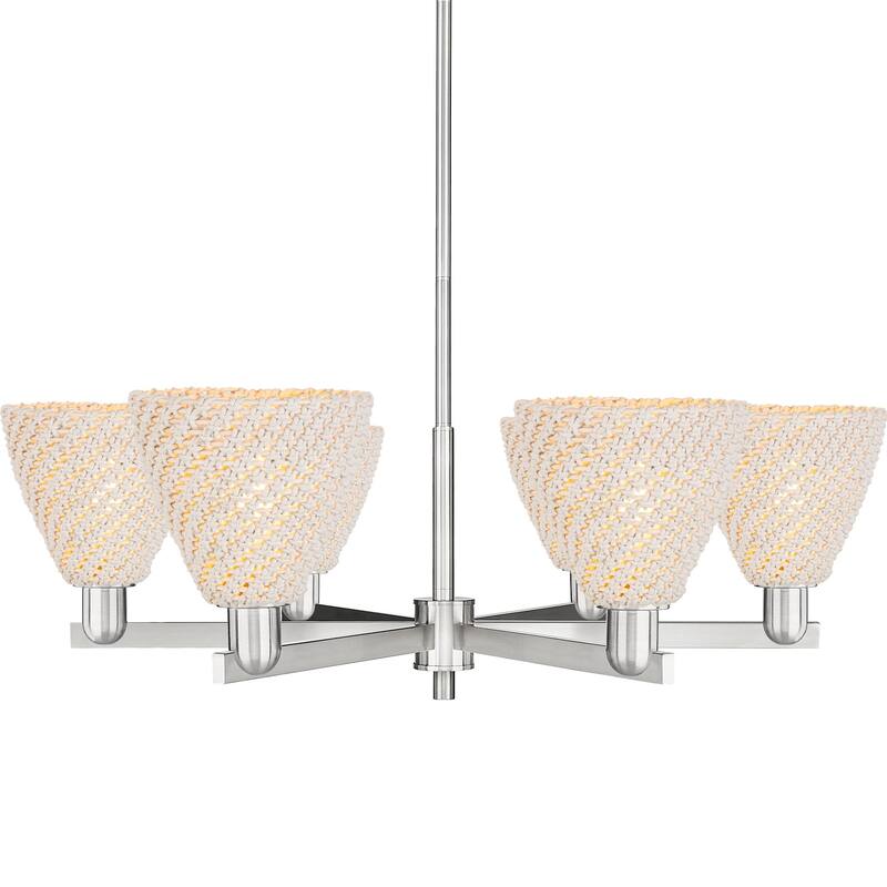 Innovations Lighting 716-6CR-12-24 Natural Ballston Dome Chandelier - Satin Nickel / Natural