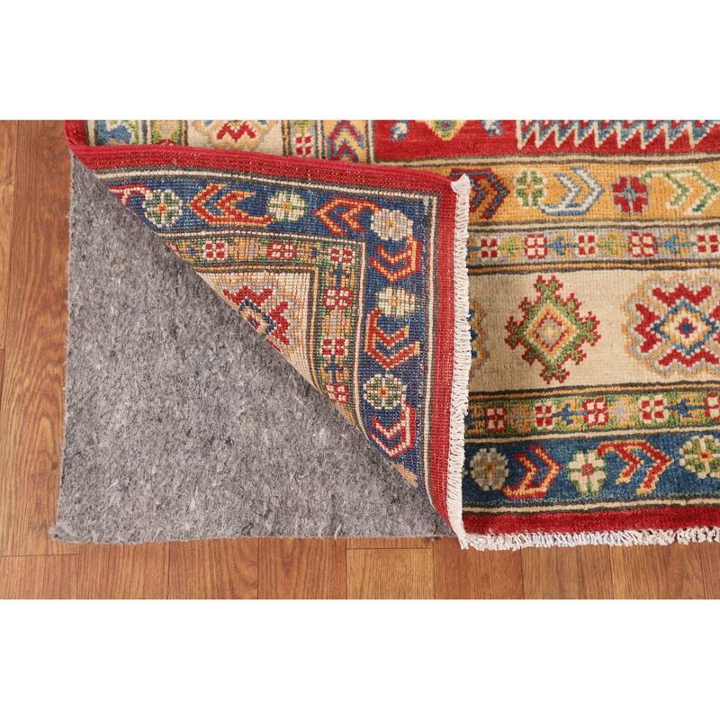 Geometric Kazak Area Rug Handmade Wool Carpet - 5'0" x 7'4"