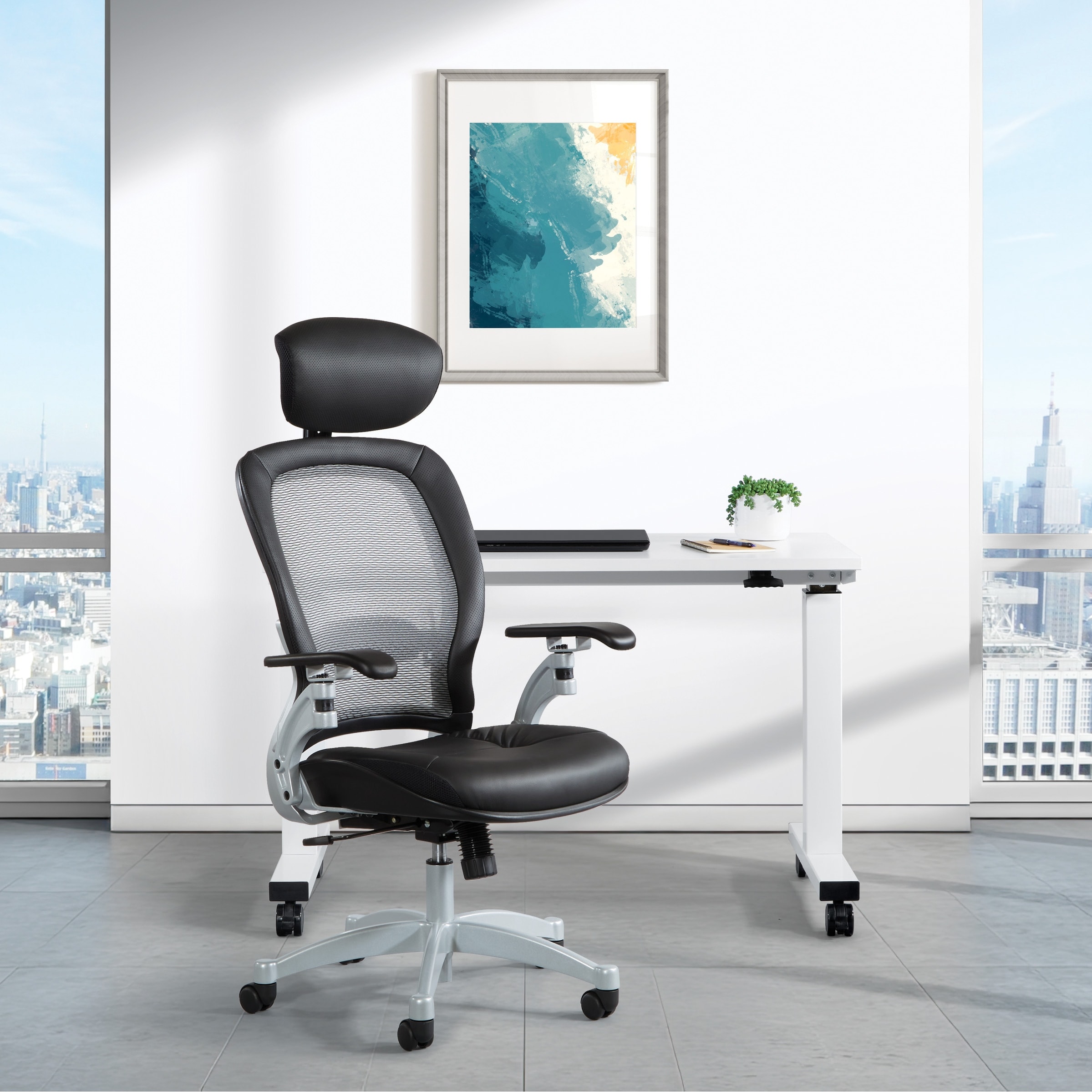 Contour Ergonomic Leather Executive Office Chair with Headrest