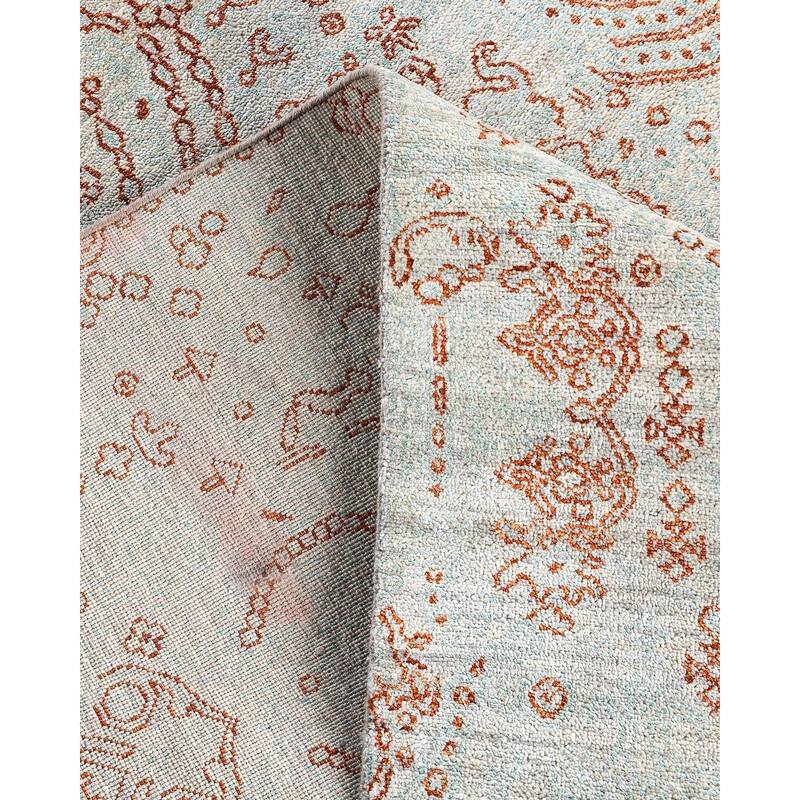 Ikat One-of-a-Kind Hand-Knotted Area Rug - Gray, 8' 0" x 10' 4" - 8' 0" x 10' 4"