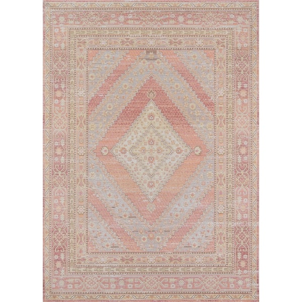 Poppy Kitchen Rug ECARPETGALLERY Machine Woven Poppy Pink Area Rug - Bed Bath & Beyond ...