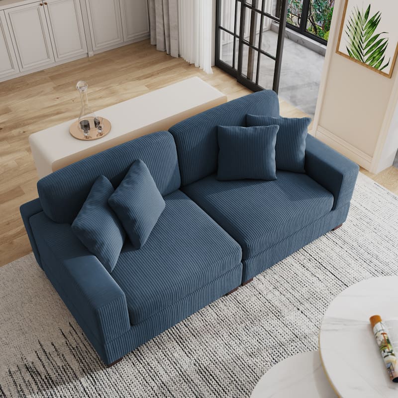 Oversized Modular Sectional Sofa Set with Pillows for Living Room