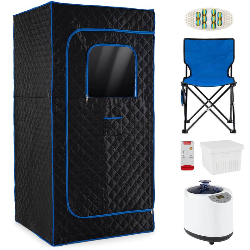 Costway Portable Steam Sauna Box, Extra-Large 35” x 35” x 71” - See Details - Blue