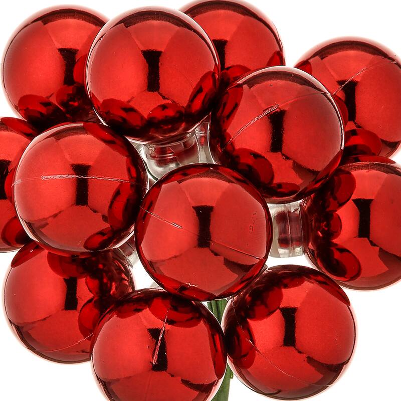 20mm Shatterproof Plastic 12 Bunch Shiney Stemball Set of 4