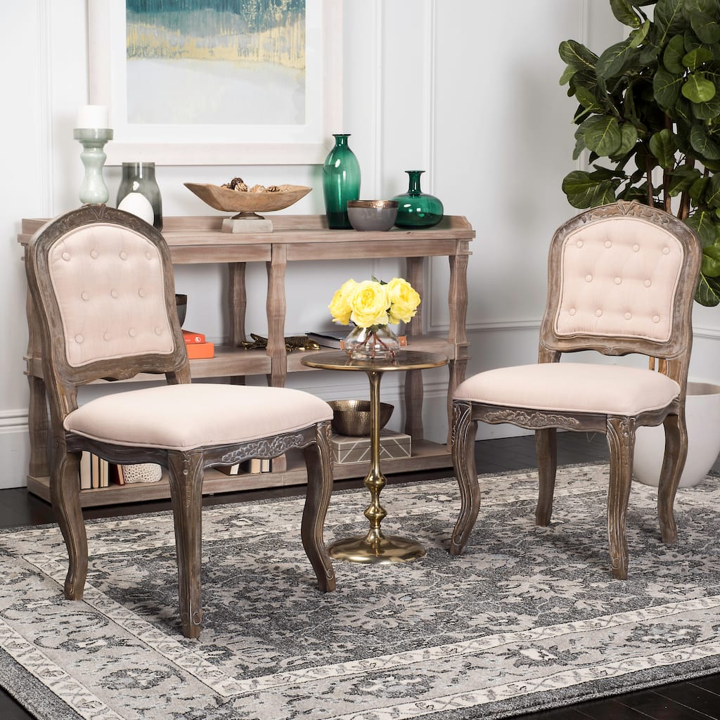 SAFAVIEH Jerilyn 20-inch French Leg Dining Chair (Set of 2) - 21" W x 25" D x 39" H - 21Wx25Dx39H