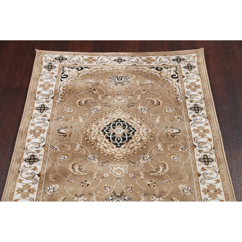 Traditional Brown Floral Oriental Tabriz Area Rug Turkish Carpet