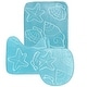preview thumbnail 2 of 3, 3 Piece Light Blue Ultra Soft Thick Memory Foam Non-Slip Absorbent Bathroom Bath Mat Set