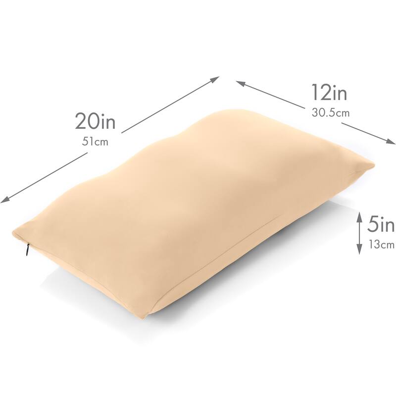 Premium Microbead Pillow, Anti-Aging, Silk like Cover, Barely Beige