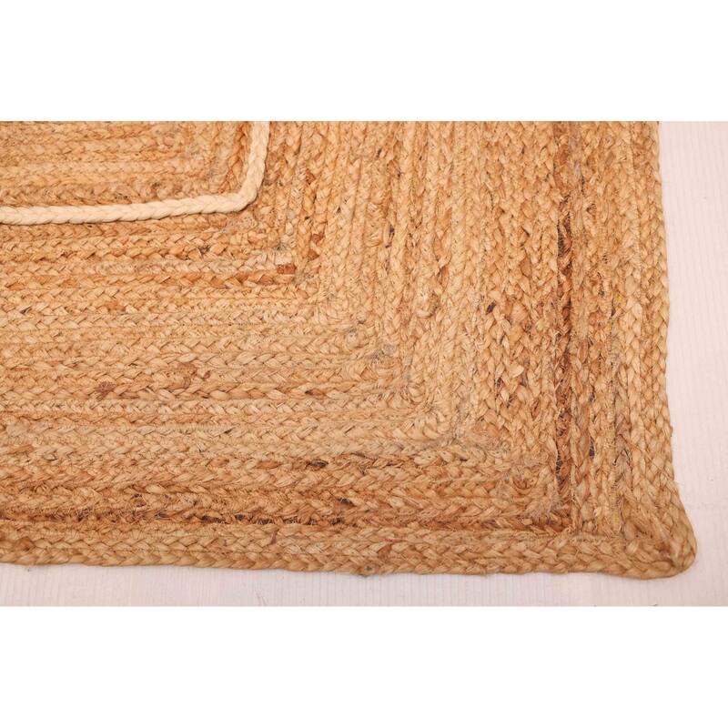 ECARPETGALLERY Braided Weave Palas Denizli Tan Jute Rug - 5'4 x 7'5