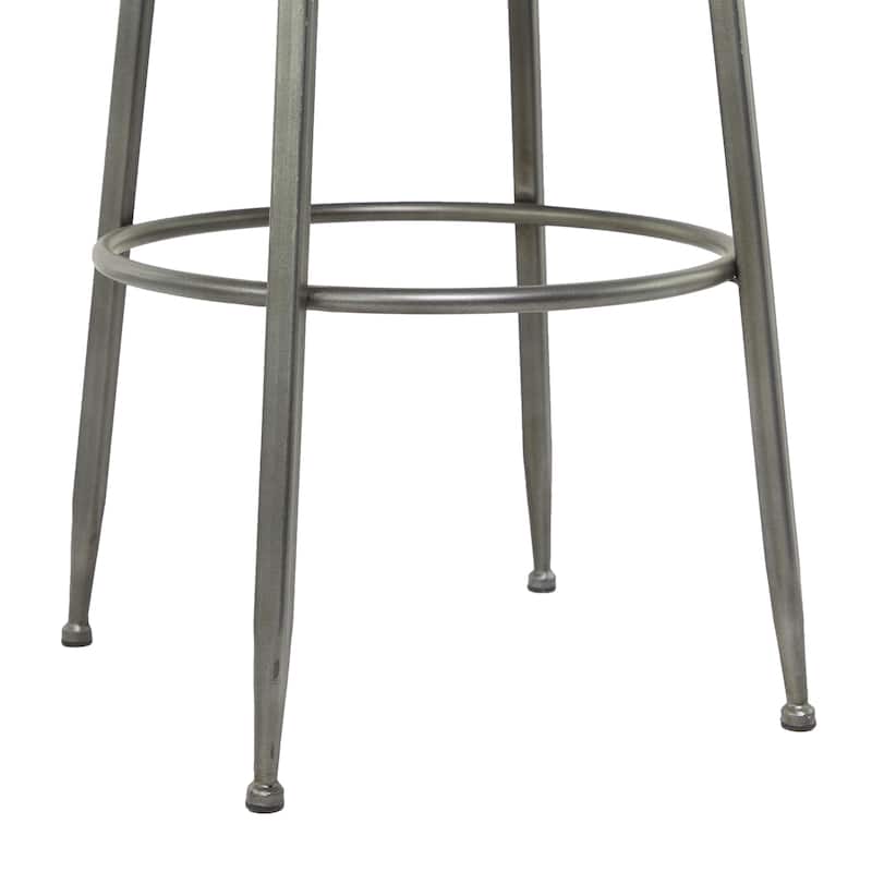 Metal Bar Stool with Cream Cotton Seat - Gray - Roche River Decor