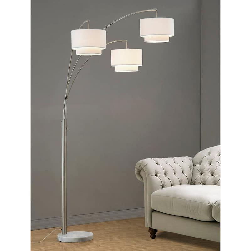 Broadway 3-light 4-way Switch Arch Floor Lamp