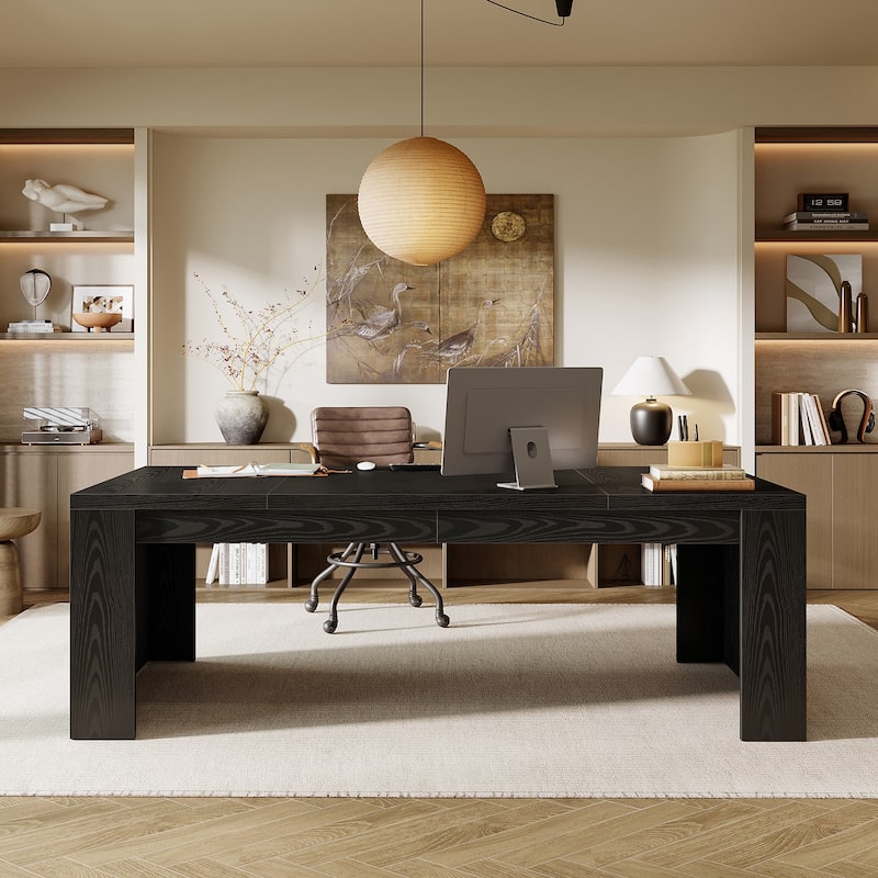 70.9" Wood Computer Desk, Executive Office Desk, Home Office Writing Workstation Business Accent Desk