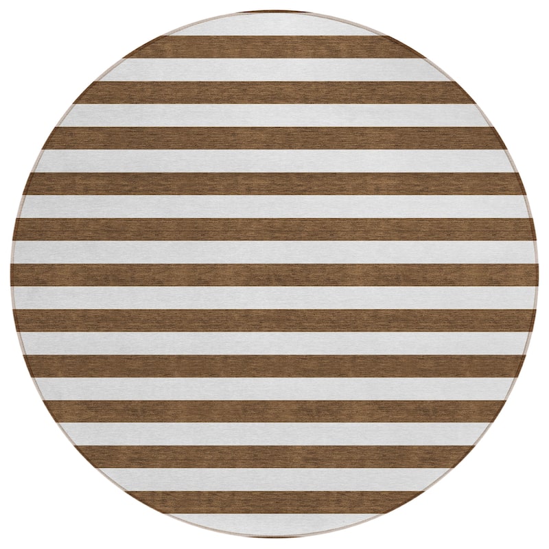 Almosi Stripe Weather Resistant Blended Style Outdoor Rug