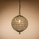 preview thumbnail 14 of 12, 1/3-Light Retro Antique Gold Crystal Globe Chandelier Small Sphere Pendant Light - Antique Gold