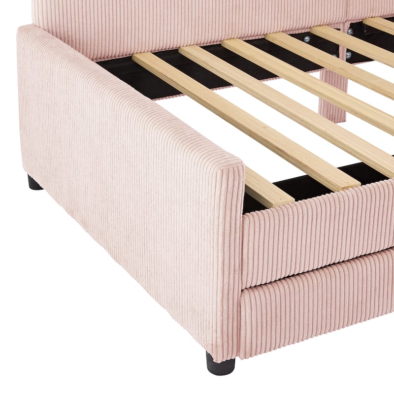 Twin Size L-Shaped Daybed with Storage Drawers