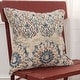preview thumbnail 1 of 3, Rizzy Home Beige, Rust, and Blue Hand-crafted Medallion Throw Pillow, 20x20