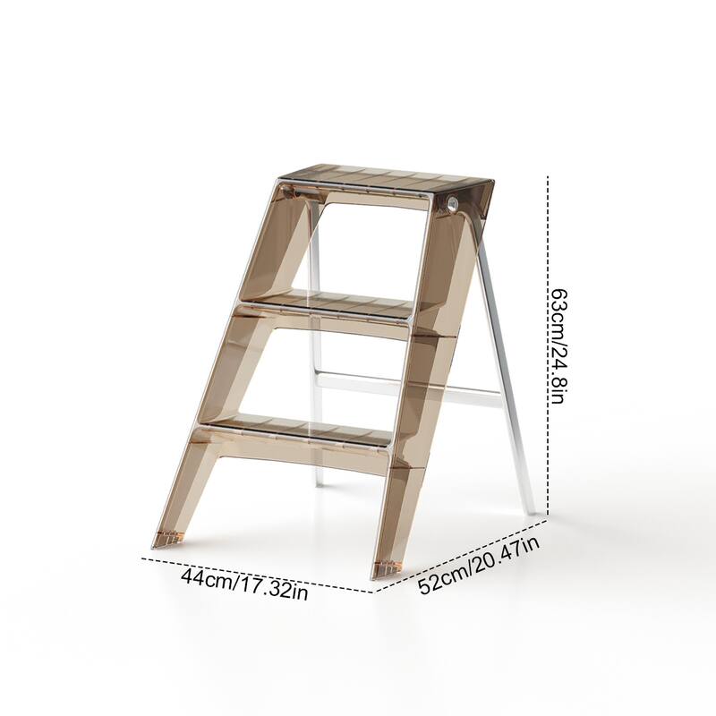 Home Folding Ladder Frame Indoor Multi-Functional Thick Folding Ladder Stool Simple Creative Anti-Slip Plastic Edge